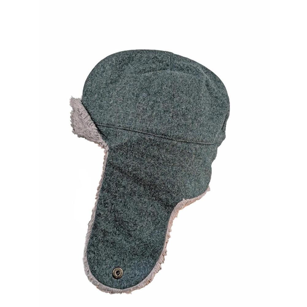70s Swiss Army Winter Wool Trapper Field Cap - Large